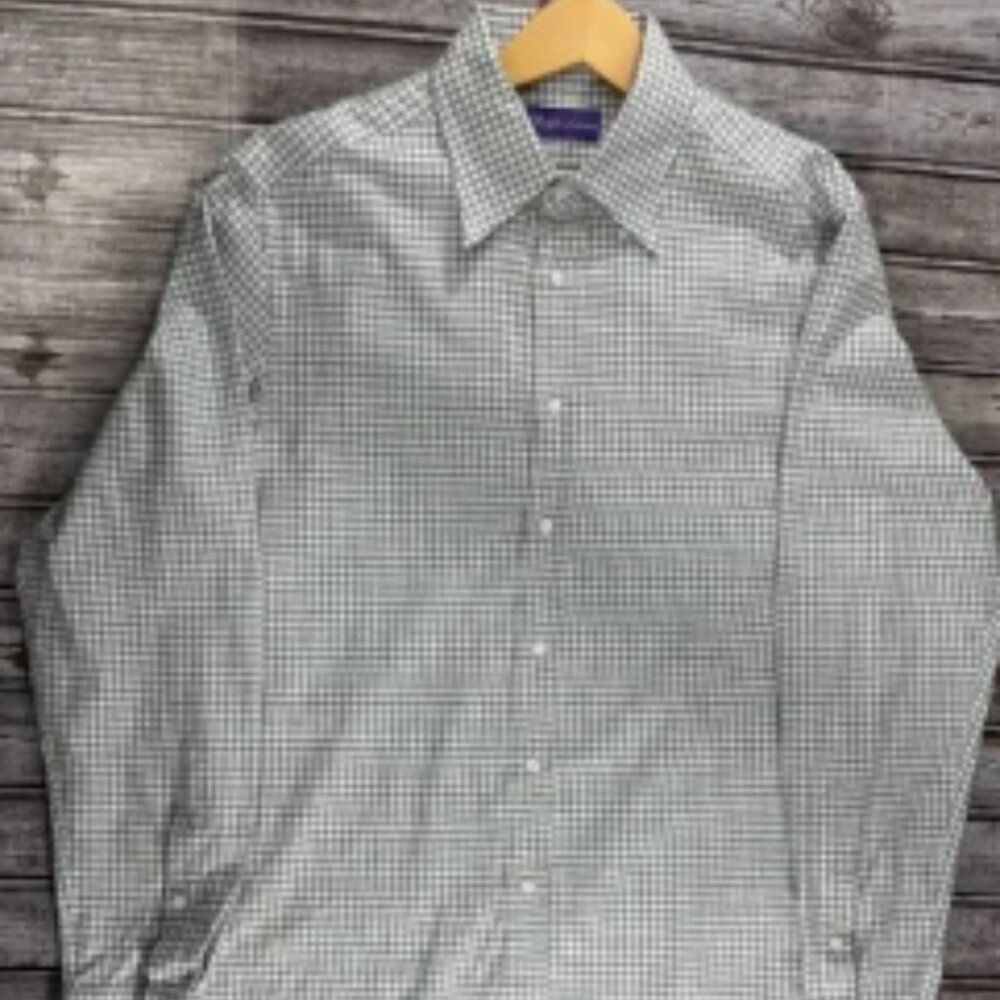 Ralph Lauren Purple Label Flannel Shirt size M color Plaid Gray / tan